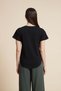 Solid Round Neck Short Sleeve Blouse - 5