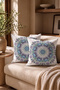 2-Piece Digital Printed Throw Pillow Cover Mandala Pattern