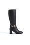 Mooni Premium Black Buckle Heeled Boots - 2