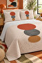 Abstract Circle Patterned Bedspread 200X220 Double Pique Set - 5
