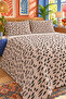 Black Leaf Patterned Bedspread 200X220 Double Pique Set - 7