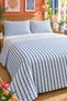 Blue and White Thin Striped Bedspread 200X220 Double Pique Set - 7