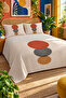 Abstract Circle Patterned Bedspread 200X220 Double Pique Set - 6