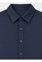 Navy Blue Color Men's Mixed Fabric Shirt - 3