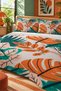Leaf Pattern Double Printed Pique (200x220 Cm) - 2