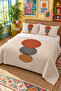 Abstract Circle Patterned Bedspread 200X220 Double Pique Set - 2