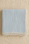 Baby Blanket 100% Cotton Muslin & 4 Layers of Shepherd's Stitch & Light Blue (100X120 cm) - 2