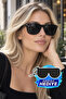 Women's Black Frame Black Glass Black Edge Sunglasses