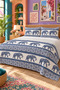Elephant Pattern Double Printed Pike (200x220 Cm) - 4