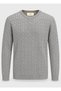 Gray Color Men's Knitted Detailed Crew Neck Knitwear