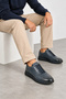 Ziggy Men's Genuine Leather Sports Shoes - Navy Blue - 3