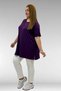 58507 large size collar Piped jersey t-shirt - plum - 5