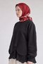 Three-Line Detailed Twill Silk Scarf Red - 3