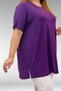 58507 large size collar Piped jersey t-shirt - plum - 2
