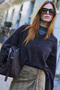 V-Neck Short Knit Sweater Dark Brown