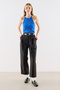 Gabardine Straight Pleated Pants Black - 2