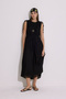 Sleeveless Dress with Ruched Detail Black - 4