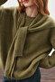 Square Neck Tie-Up Knitwear Scarf Dark Green - 2