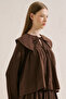 Muslin Embroidered Wide-Collar Blouse in Dusty Brown - 6
