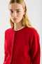 Cycling Collar Knitwear Cardigan Red - 3