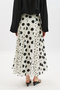 Partially Patterned Skirt Ecru Polka Dot - 4