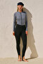 Bellowed Waist Swimwear Tights Black