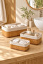 3-Piece Bamboo Multi-Purpose Rectangular Baskets - 2