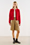 Cycling Collar Knitwear Cardigan Red - 4