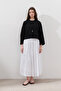 Tie Detail Wide Skirt Ecru - 2