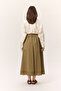 Wide Skirt with Embroidery Detail Green - 8