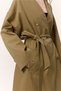Shawl Detail Design Trench Coat Green - 7