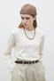 Long Sleeve Fit Cotton Tshirt Vanilla - 5