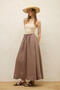 Bol Cut Linen Skirt Dried Rose