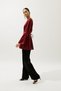 Hana Organza Bluz Bordo - 6