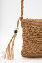 Tassel Detail Mini Straw Bag Natural - 4