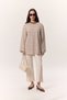 Striped Long Sleeve Oversize T-Shirt Brown