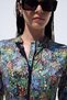Patterned Zippered Surf Swimsuit Tiny Flower - 6