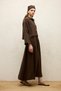 Linen Long Sleeve Crop Shirt Brown - 7