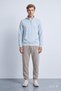 Leon Blue Half Zipper Printed Mock Neck Standard Fit Men's Sweatshirt - 2