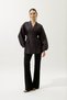 Jacquard Organza Kimono Purple - 5