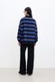 Polo Collar Oversize Sweatshirt Blue - 6