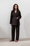 Linen Wide Collar Jacket Bitter Brown - 3