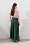 Linen Stitching Detail Skirt Petrol - 7
