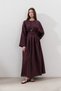 Linen Piece Detailed Dress Plum - 7