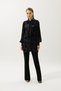 Jacquard Satin Shirt Navy Blue - 5