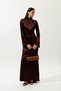 Mila Stone Evening Dress Bordo