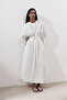 Linen Pile Detail Dress Ecru - 3