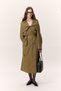 Shawl Detail Design Trench Coat Green