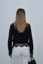Women's Black Lace Detailed Waist Drawstring Cardigan - 8