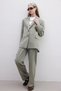 Green Natural Straight Trousers - 2